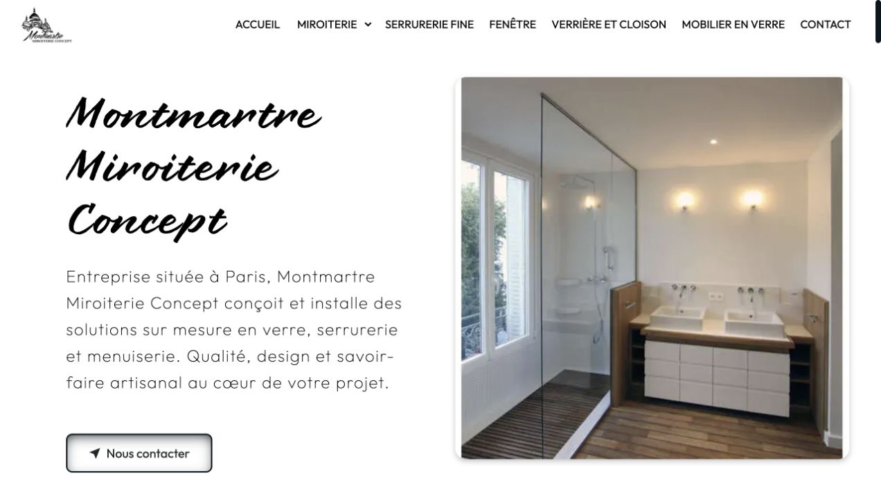 Capture du site de Montmartre Miroiterie Concept