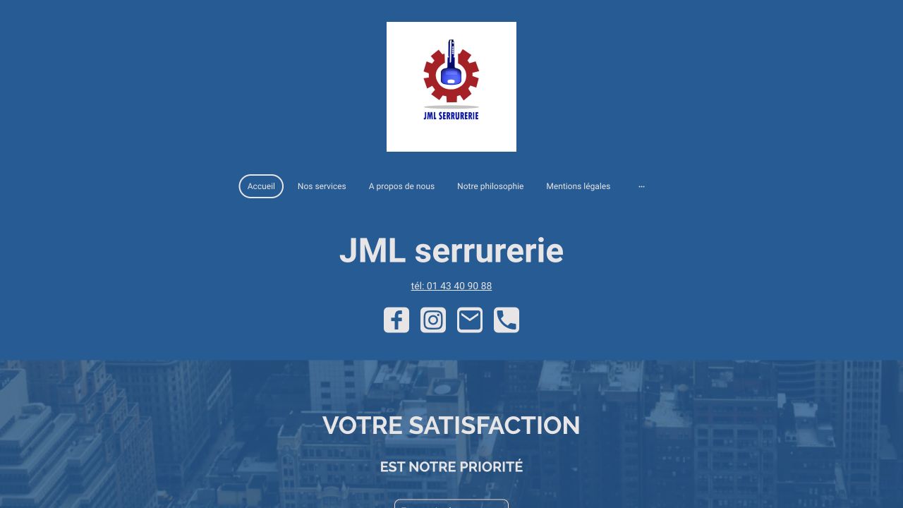 Capture du site de JML Serrurerie