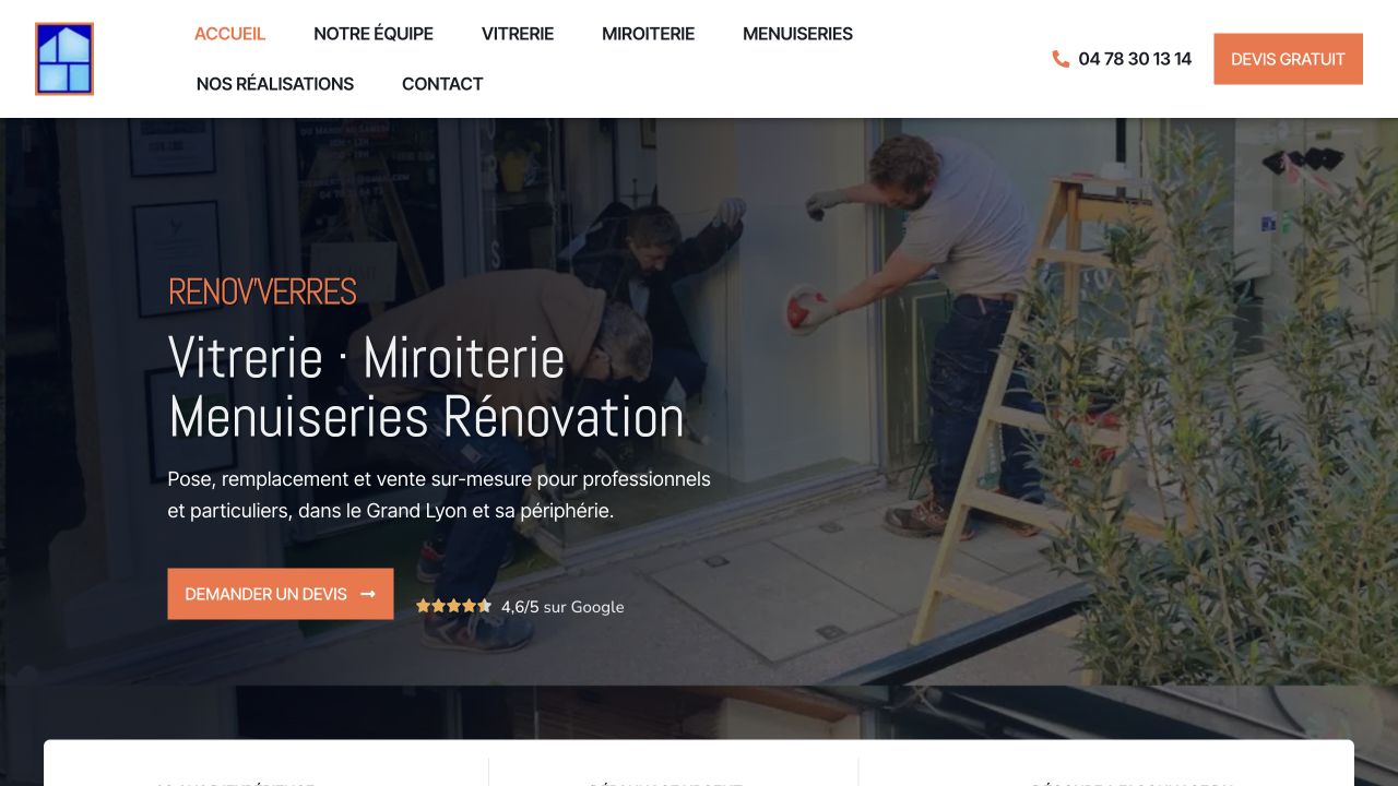 Capture du site de Renov’verres